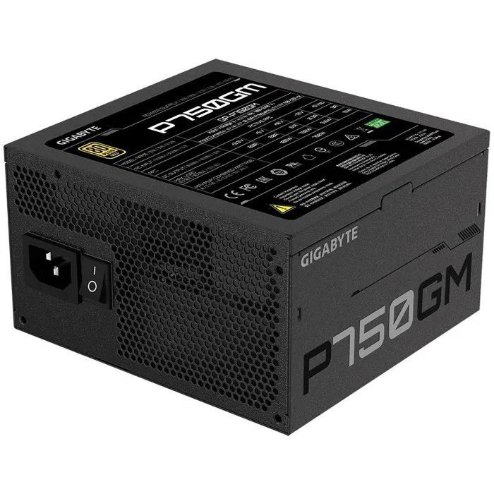 GIGABYTE GP-P750GM Alimentation PC 750W 80 PLUS Gold ATX Modulaire Ventilateur 120mm Silencieux avec Protections