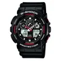 CASIO G-Shock Montre GA-100-1A4ER Quartz Noir - Résine, 20 ATM, Double Affichage, Chronomètre, Alarme, Éclairage LED