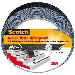Scotch Ruban antidérapant 5 m x 25 mm - Noir
