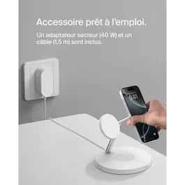 Belkin Station de recharge 3-en-1 Qi1 - Blanc - 15 W - Recharge pour iPhone, AirPods, Apple Watch