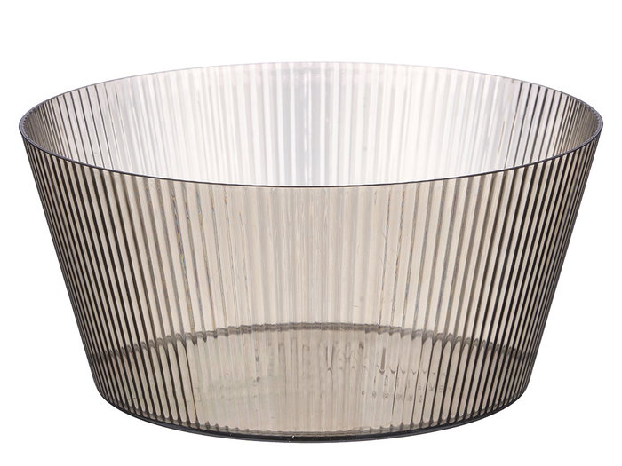 Leknes Bol Rayé Gris 4 L Plastique 25x12x25 cm (Set de 12)