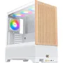 Xigmatek Endorphin WD Arctic - Boîtier PC moyen tour blanc - Format E-ATX, Micro ATX, Mini-ITX - Façade Mesh en bois, verre trempé, 4 ventilateurs LED A-RGB inclus, USB Type-C