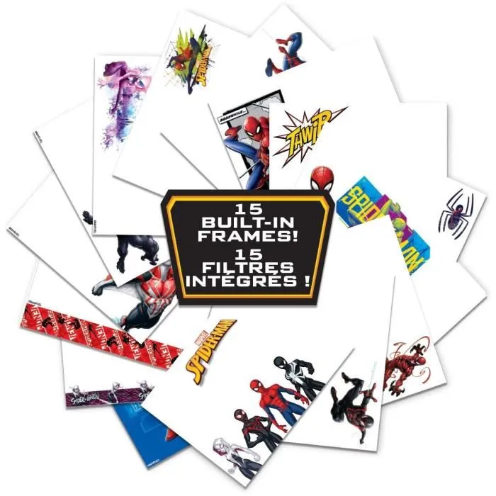 Lexibook Appareil Photo Numérique Enfant Spiderman - Ecran LCD 2 Pouces, Grand Angle 100 Degrés, Photos et Vidéos Haute Résolution, Rouge