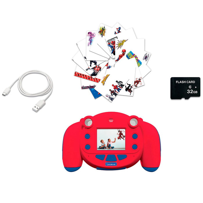 Lexibook - Cámara Digital Spiderman Dj080Sp - Caméra vidéo numérique HD pour enfants avec 138 cadres amusants, vidéo 1080p, photo 12 MP - Âge recommandé : +5 ans