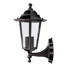 Edm Zurich Applique murale extérieure en aluminium et verre noir, 60 W, E27