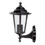 Edm Aplique extérieur Zurich aluminium verre noir E27 60W sans ampoule IP44 19,5x21x32cm