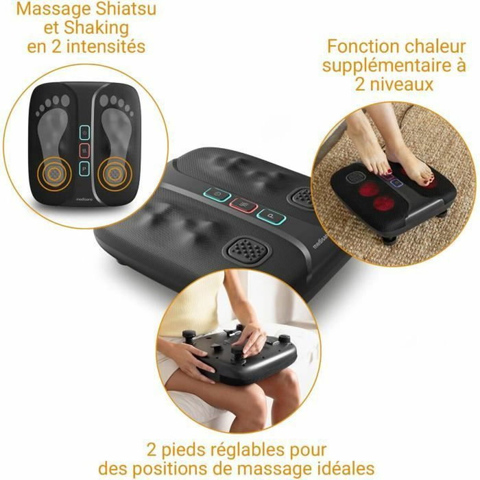 Medisana LM 100 Masseur 2 en 1 Pieds et Jambes avec Shiatsu et Chauffant, Noir