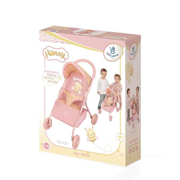 Decuevas Chaise pour poupée 4 roues - pour poupées jusqu'à 50 cm, honey Decuevas Chaise pour poupée 4 roues - pour poupées jusqu'à 50 cm, honey