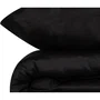 Parure de lit Satin King - Housse de couette 240x220 cm + 2 taies d'oreiller 60x60 cm - Satiné 100% coton - Noir