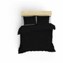 BigBuy Home Parure de couette Satin King Noir 220 x 240 cm