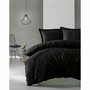 BigBuy Home Parure de couette Satin King Noir 220 x 240 cm