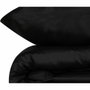 BigBuy Home Parure de couette Satin King Noir 220 x 240 cm