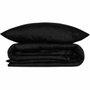 BigBuy Home Parure de couette Satin King Noir 220 x 240 cm
