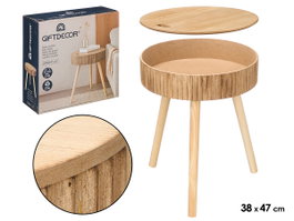 Giftdecor Table d'appoint Ondas Naturel 38 cm bois (Set de 4)