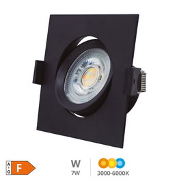 GSC Evolution Anneau basculant carré encastrable LED Gonde 7W Negro