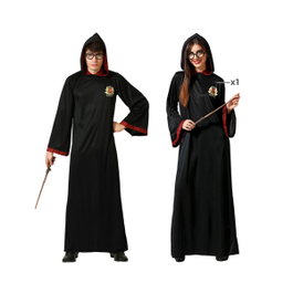 BigBuy Carnival Déguisement Magicien Noir XL avec Tunique et Capuche