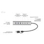 i-tec Hub de Charge USB-C/USB-A Métallique 7 Ports - Réf. I - Tech USB Tipo A