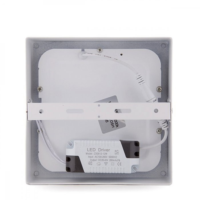 Plafonnier LED carré 12 W 1 200 lm 6 000 K Blanc Froid Plafonnier LED carré 12 W 1 200 lm 6 000 K Blanc Froid