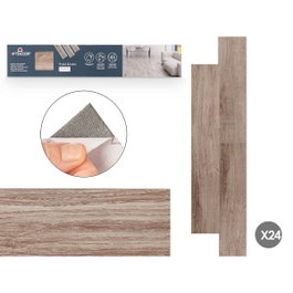 GIFTDECOR Set de 24 lames de vinyle imitation parquet gris foncé