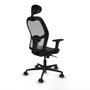 Piqueras y Crespo Chaise de Bureau avec Appui-tête 2D036N1 Noir