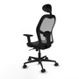 Piqueras y Crespo Chaise de Bureau avec Appui-tête 2D036N1 Noir