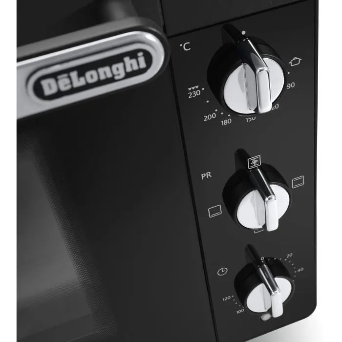 Delonghi EO 40112.BK Mini-four 40 L Noir Chaleur tournante 2000 W Porte double vitrage 51.5 x 44 x 36 cm Delonghi EO 40112.BK Mini-four 40 L Noir Chaleur tournante 2000 W Porte double vitrage 51.5 x 44 x 36 cm