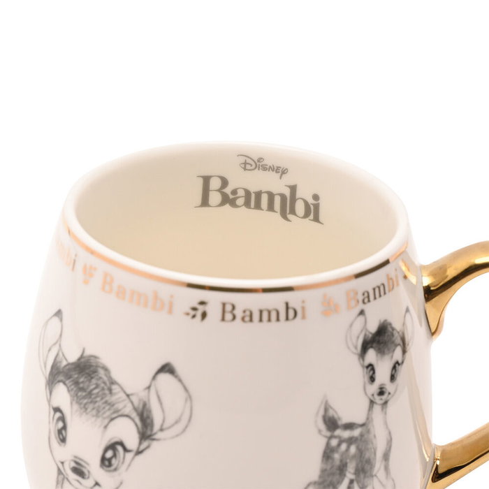 WIDDOP & CO Tasse Bambi Disney en Porcelaine de Chine avec Illustrations et Détails Dorés