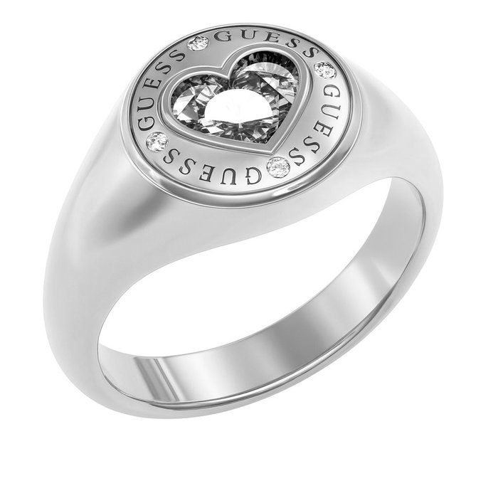 Guess Bague JUBR03352JWRH54 Taille 54, Gris, ROLLING HEARTS Guess Bague JUBR03352JWRH54 Taille 54, Gris, ROLLING HEARTS