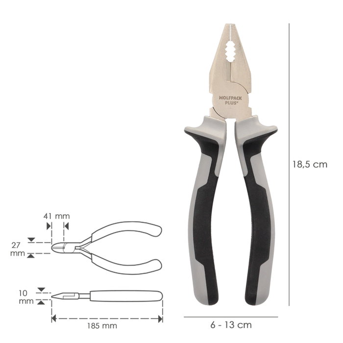 WOLFPACK LINEA PROFESIONAL Pince universelle Maurer Plus 175 mm WOLFPACK LINEA PROFESIONAL Pince universelle Maurer Plus 175 mm