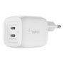 Belkin WCH011vfWH Boost Charge Pro 45W Chargeur mural GaN 2 ports USB-C avec Power Delivery 3.0