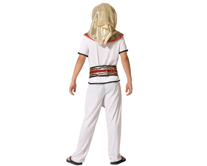 Déguisement égyptien pharaon pour enfant garçon 3-4 ans - Ensemble 5 pièces avec toc doré et accessoires - Blanc et doré - Polyester Déguisement égyptien pharaon pour enfant garçon 3-4 ans - Ensemble 5 pièces avec toc doré et accessoires - Blanc et doré - Polyester