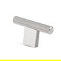Viefe Poignée Bouton Forme T Graf Mini, Aluminium, Finition Effet Inox, pour Portes et Tiroirs