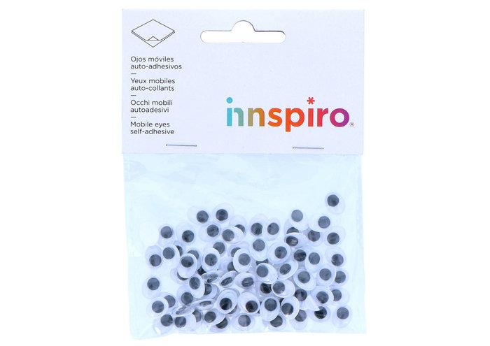 Innspiro Ojos mobiles noirs autoadhésifs ovales 8x10mm 80u Innspiro Ojos mobiles noirs autoadhésifs ovales 8x10mm 80u