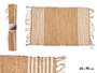 Giftdecor Tapis Naturel Blanc Rayures 60 x 90 cm en Jute et Coton (Set de 12)