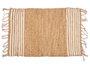 Giftdecor Tapis Naturel Blanc Rayures 60 x 90 cm en Jute et Coton (Set de 12)