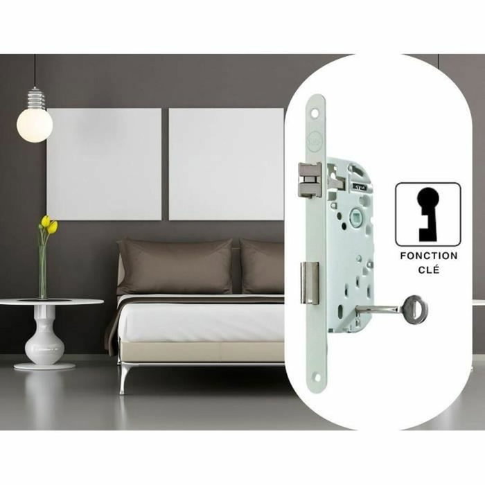 Yale Serrure à encastrer à clé Y75R-A40/B/SC, Axe 40 mm, Certifiée NF Niveau 2, Blanc Yale Serrure à encastrer à clé Y75R-A40/B/SC, Axe 40 mm, Certifiée NF Niveau 2, Blanc