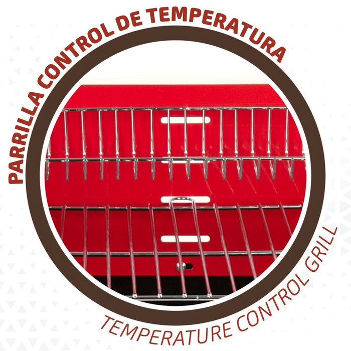 Roues de barbecue au charbon de bois Aktive Acier Plastique 66 x 44 x 85 cm Rectangulaire Rouge