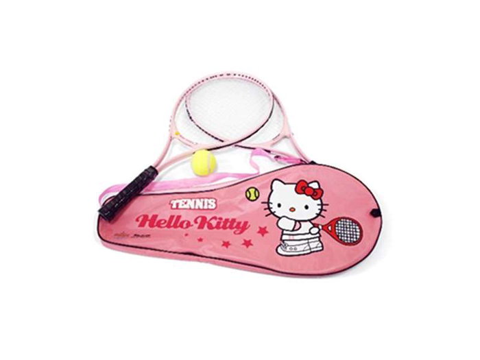 Amicjoc - Raquettes de tennis en aluminium Hello Kitty pour enfants avec sac et balle - 47x28x56 cm Amicjoc - Raquettes de tennis en aluminium Hello Kitty pour enfants avec sac et balle - 47x28x56 cm