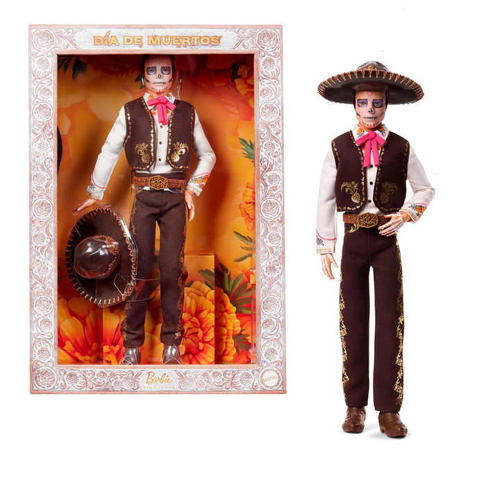 Barbie Ken Jour des Morts Mattel JBJ06 - Figurine avec décoration crâne et chapeau - Version multilingue (Anglais, Français, Allemand, Italien, Portugais, Espagnol) Barbie Ken Jour des Morts Mattel JBJ06 - Figurine avec décoration crâne et chapeau - Version multilingue (Anglais, Français, Allemand, Italien, Portugais, Espagnol)