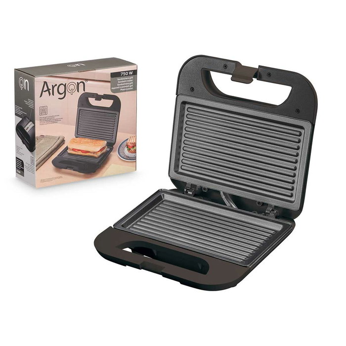 ARGON Sandwichera Grill Negra 750W