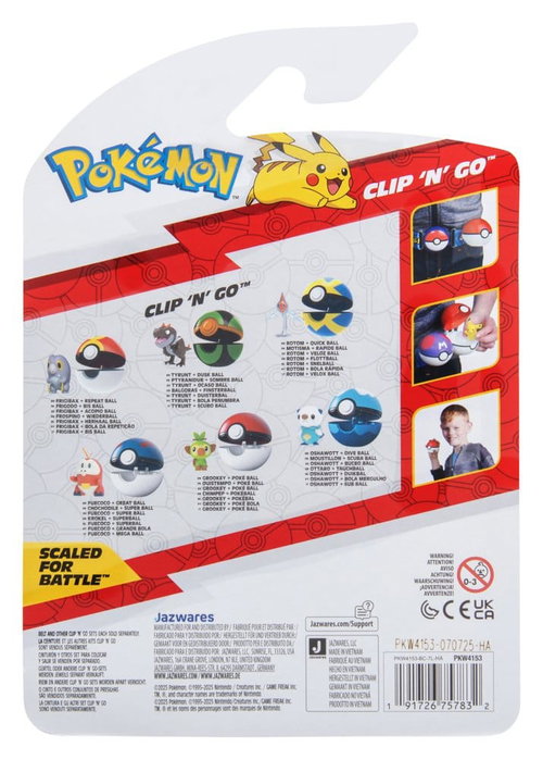 Jazwares Pokémon Clip 'n' Go figurine d'action Wave 21 Frigodo & Bis Ball