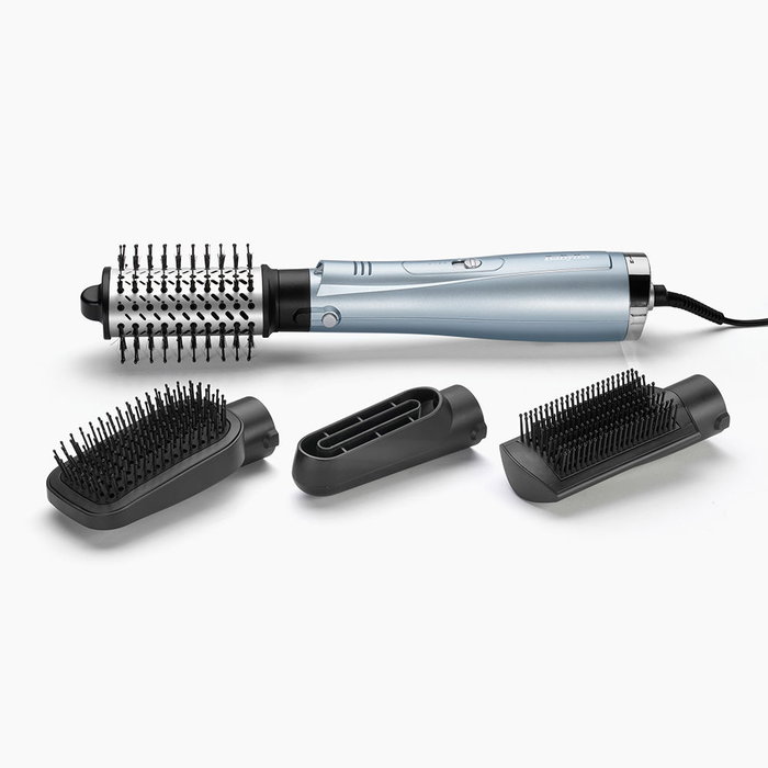 Babyliss Brosse Sèche-Cheveux AS774E - Styler Hydro-Fusion à Technologie Plasma Ionique Double, 4 Accessoires Interchangeables, Anti-Frisottis, Douceur et Brillance Exceptionnelle