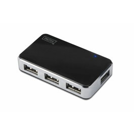 DIGITUS Hub USB 2.0 avec 4 ports USB-A, noir et argent