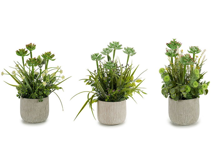 Ibergarden Plante Artificielle Tiges Pot Ciment Assorti Couleurs 23x39x23 cm (Set de 6) Ibergarden Plante Artificielle Tiges Pot Ciment Assorti Couleurs 23x39x23 cm (Set de 6)