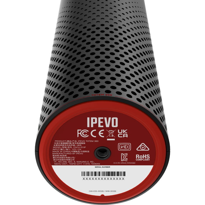 Ipevo TOTEM Caméra de visioconférence 360 degrés 4K