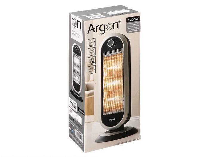 ARGON Calefacteur halogène 400W 800W 1200W Gris-Noir
