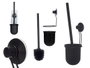 Berilo Support porte-balai mural en métal noir mat avec ventouse 10x36x10 cm (Set de 12)