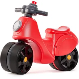 Falk - Scooter Strada - Guidon directionnel avec klaxon et larges roues stabilisatrices - Rouge - Pour enfant dès 12 mois - 100% Fabriqué en France