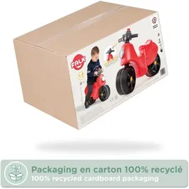 Falk - Scooter Strada - Guidon directionnel avec klaxon et larges roues stabilisatrices - Rouge - Pour enfant dès 12 mois - 100% Fabriqué en France