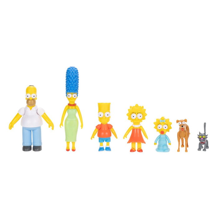 JAKKS PACIFIC Pack de 7 figurines Famille des Simpsons